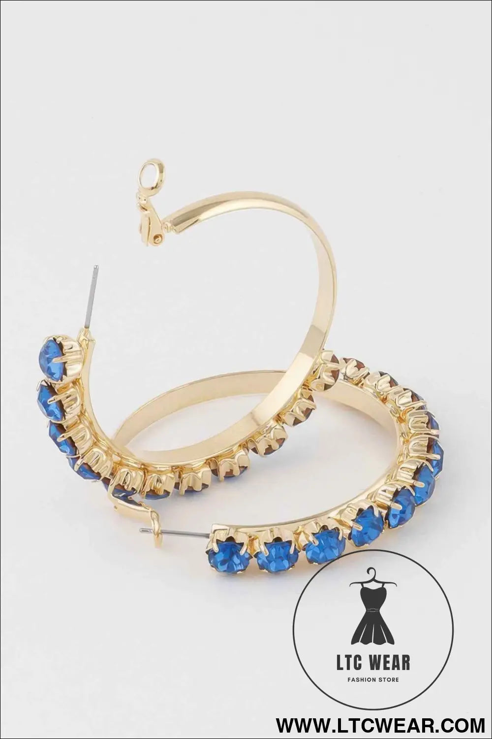 Half Jeweled Hoop Earrings