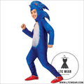 Halloween carnival cosplay costume sonic the hedgehog super sonic character costume performance outfit - printed blue