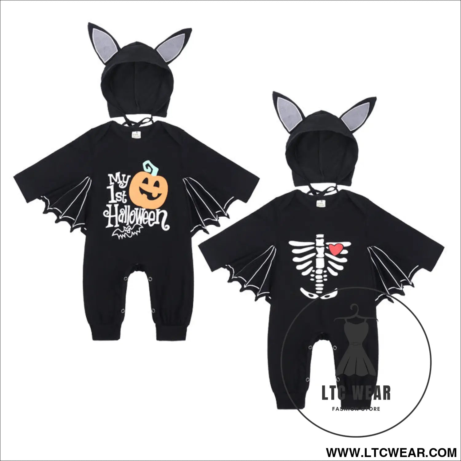 Halloween children’s clothing baby rompers new baby pumpkin alphabet jumpsuit bat shape romper