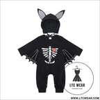 Halloween children’s clothing baby rompers new baby pumpkin alphabet jumpsuit bat shape romper - hy2990n / 70