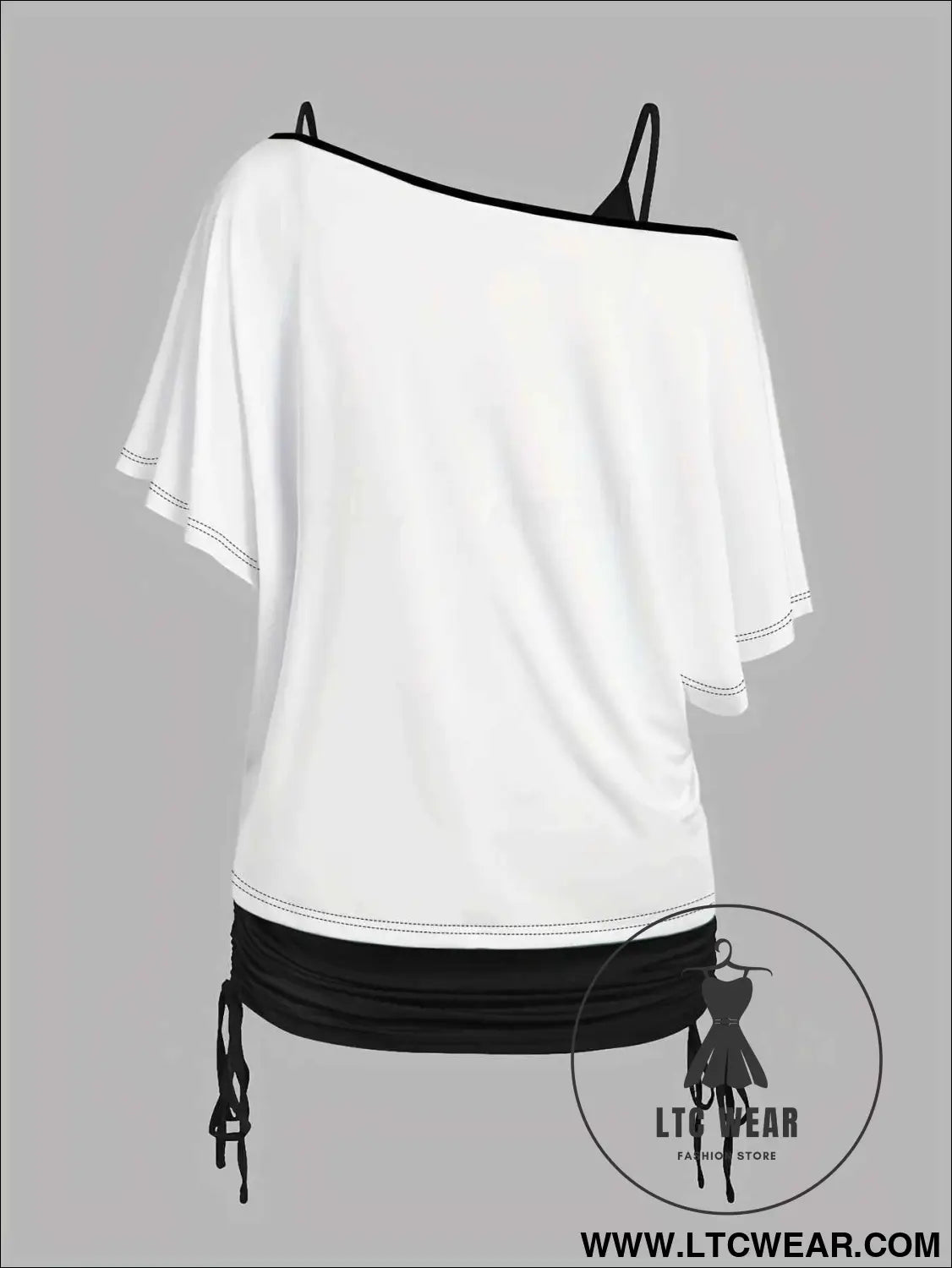Halloween Contrast Batwing Top  Drawstring Cami Set