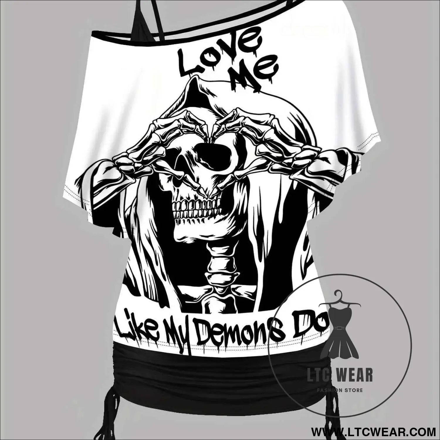 Halloween Contrast Batwing Top  Drawstring Cami Set