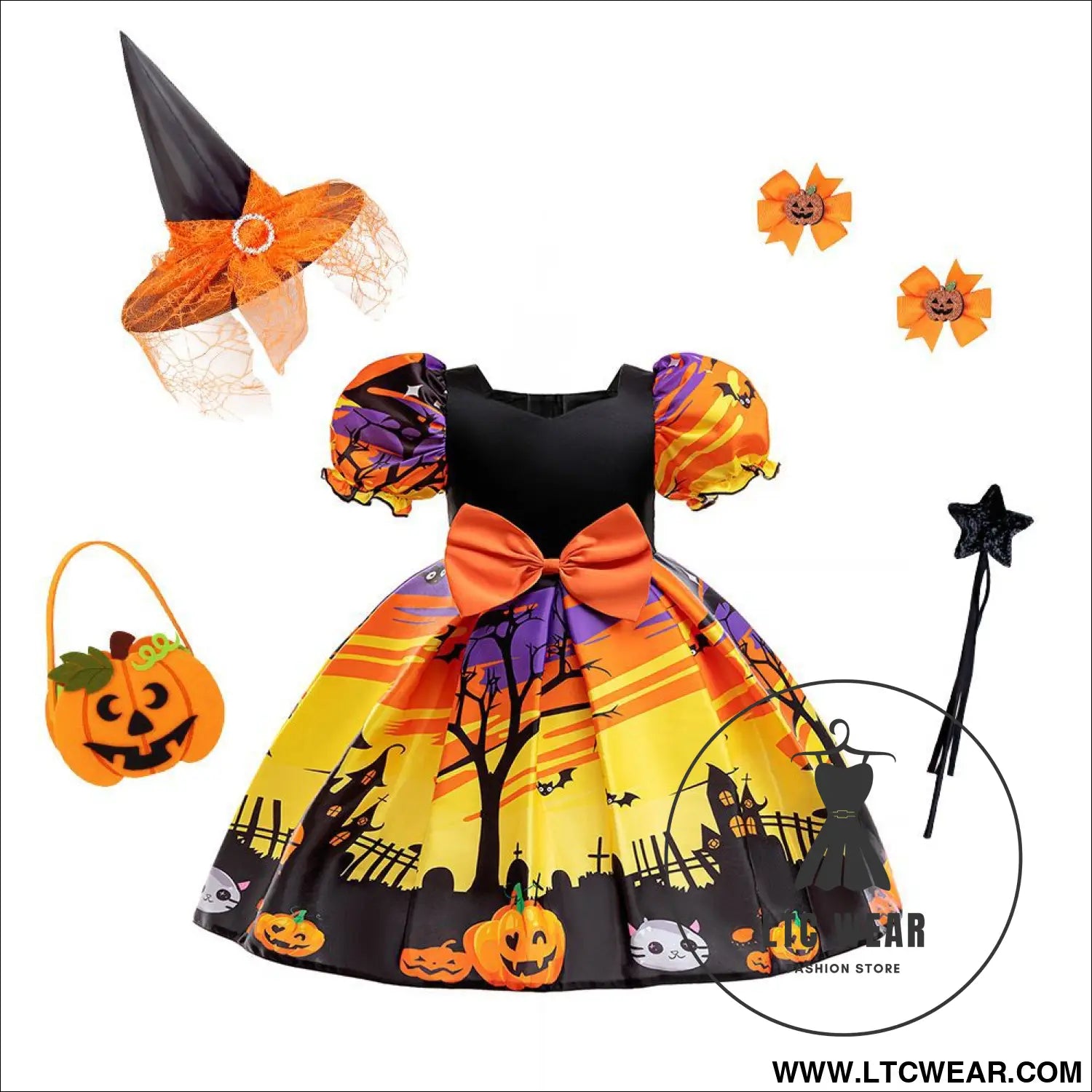 Halloween costume cosplay princess dress for girls printed satin tulle ball gown kids dress