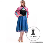 Halloween costume frozen cosplay anna dress cosplay queen costume