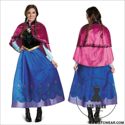 Halloween costume frozen cosplay anna dress cosplay queen costume