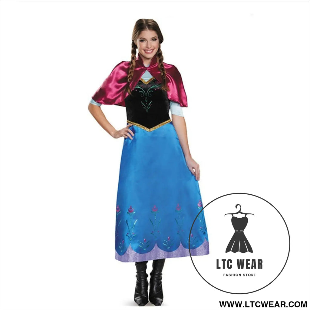 Halloween costume frozen cosplay anna dress cosplay queen costume