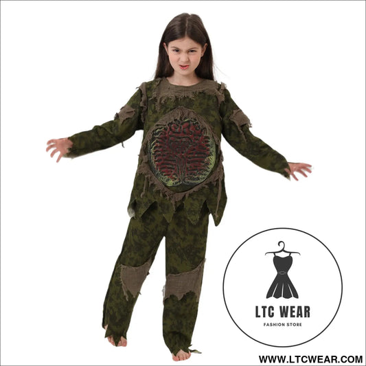 Halloween costume kids cosplay boy swamp monster outfit scary mask intestine costume