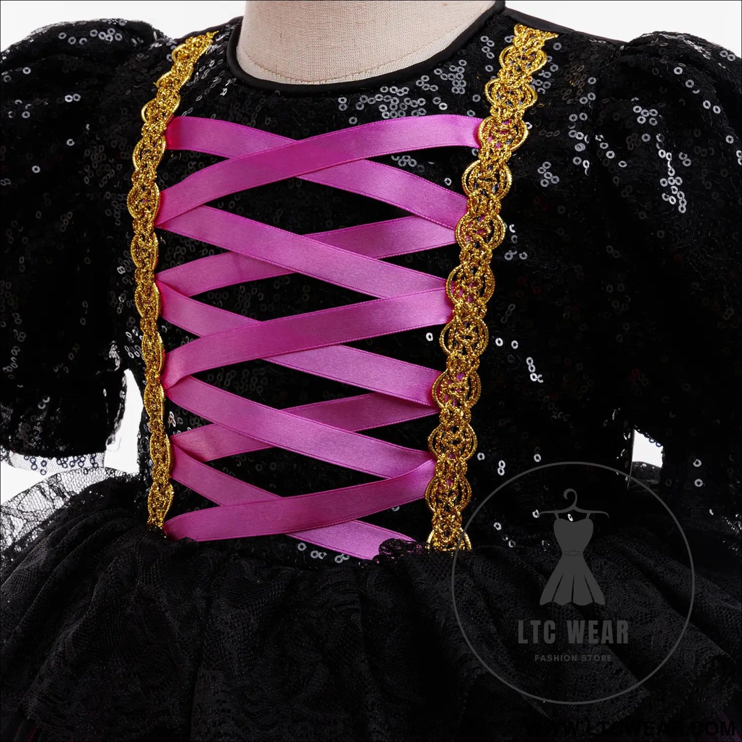 Halloween dress for girls sequin tulle princess dress role play costume dress,
