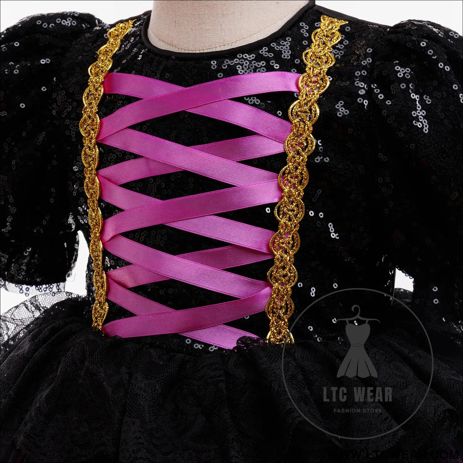 Halloween dress for girls sequin tulle princess dress role play costume dress,