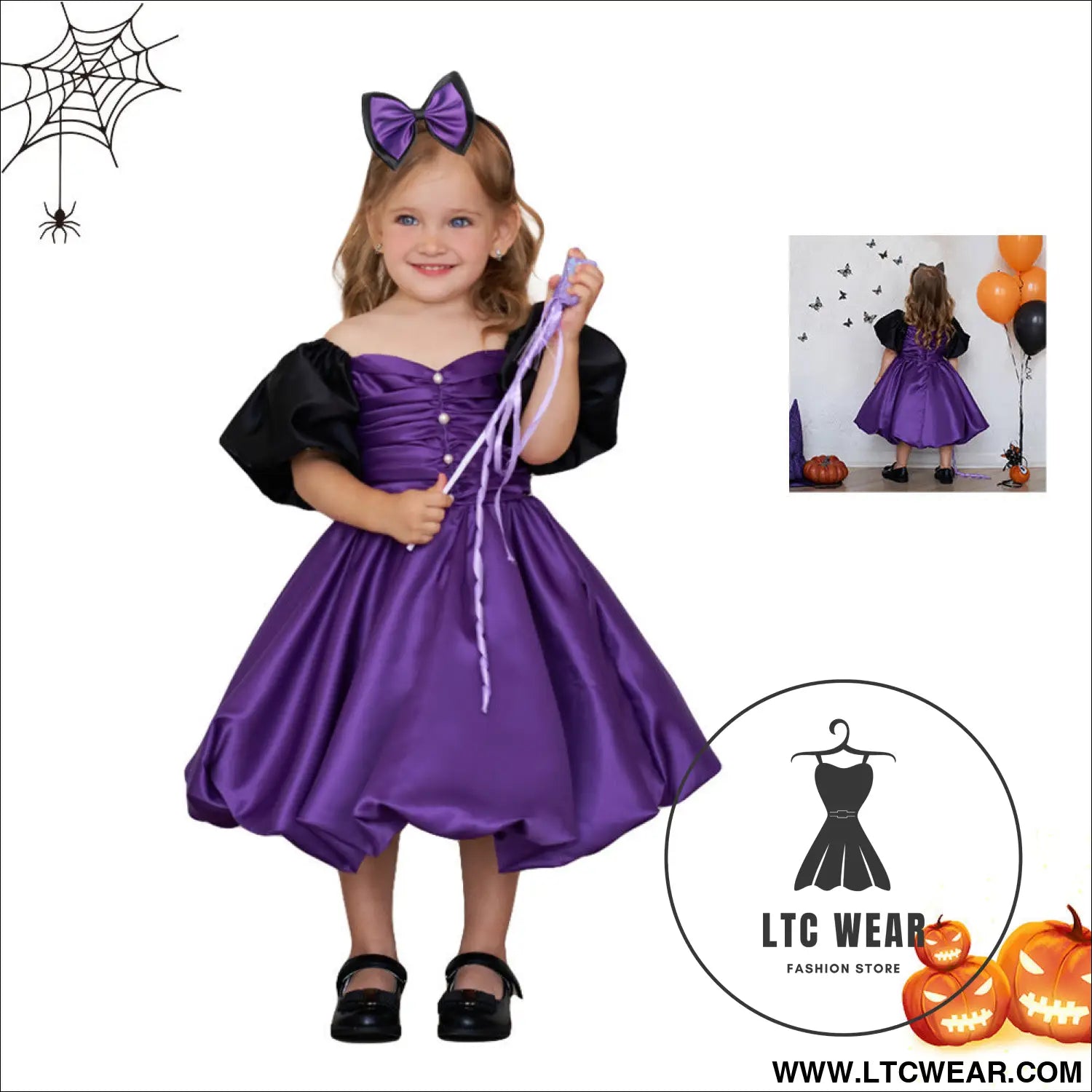 Halloween kids costume role play cosplay little witch witch party performance outfit