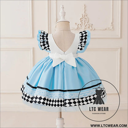Halloween lolita alice maid dress for girls flutter sleeve princess dress stage performance costume