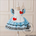 Halloween lolita alice maid dress for girls flutter sleeve princess dress stage performance costume