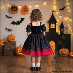 Halloween new girls’ princess dress printed organza dress children’s festival