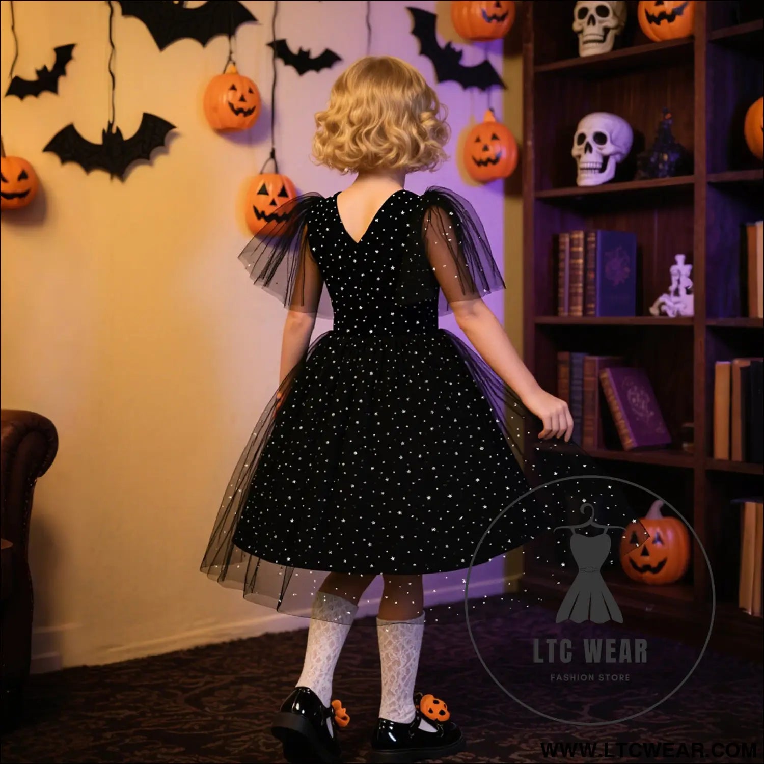 Halloween new girls’ princess dress star tulle princess dress children’s festival costume role play clothing factory