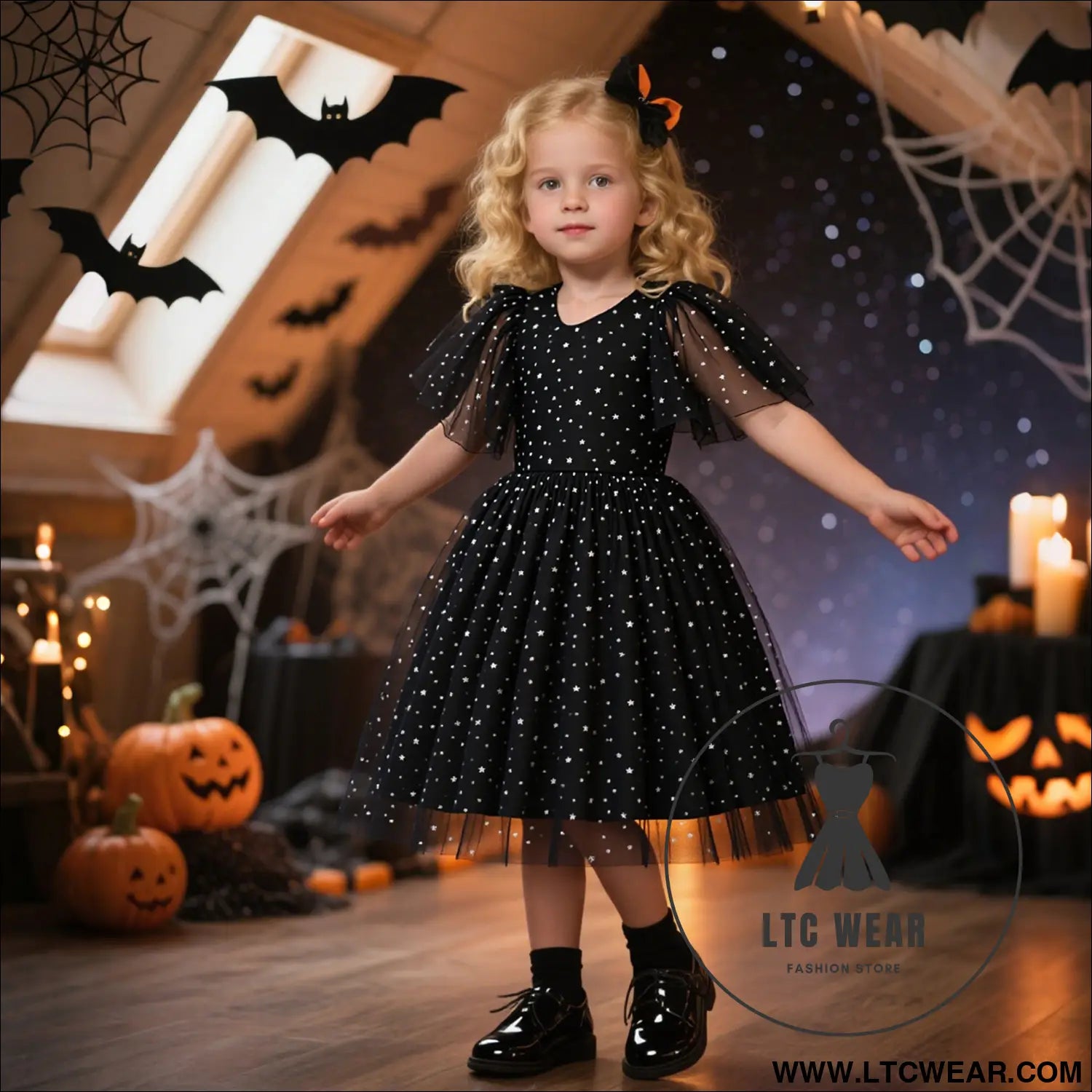 Halloween new girls’ princess dress star tulle princess dress children’s festival costume role play clothing factory
