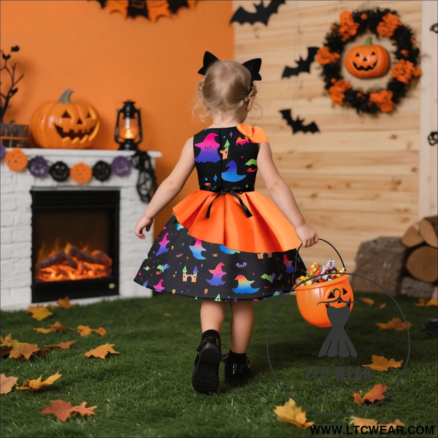 Halloween princess dress for girls sleeveless satin formal gown with bowknot tulle skirt
