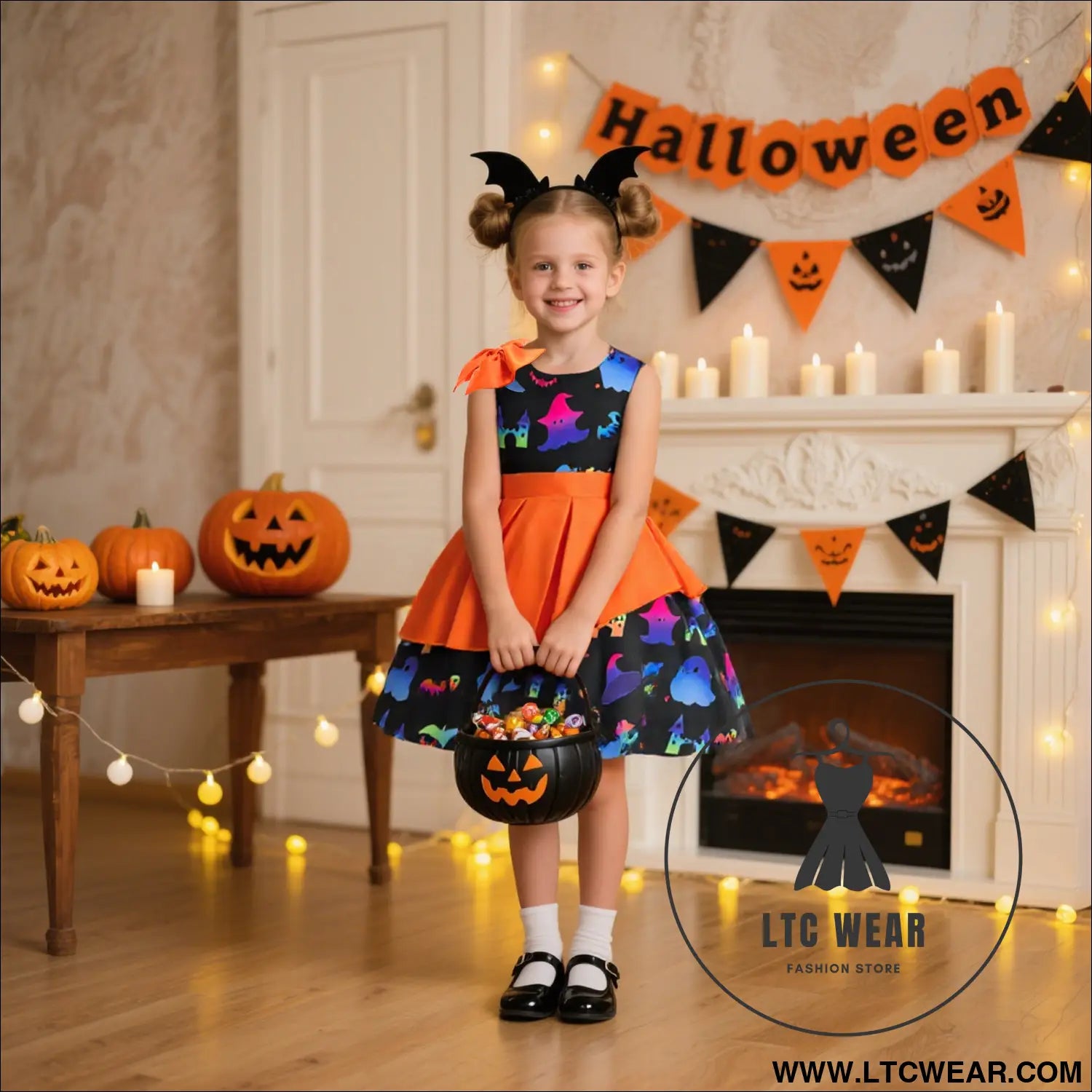 Halloween princess dress for girls sleeveless satin formal gown with bowknot tulle skirt