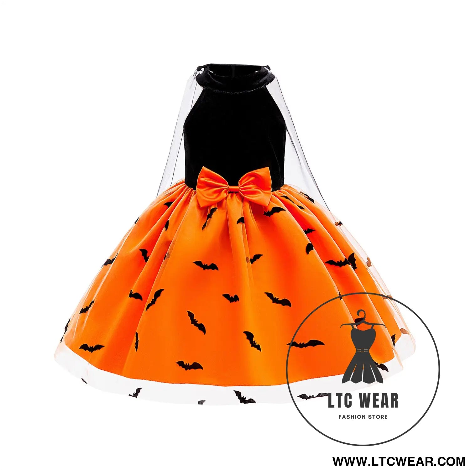 Halloween princess dress off-shoulder strapless children’s formal gown with detachable cape