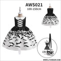 Halloween printed dress for girls with candy bag princess style children’s dress - aws021-black / 100cm