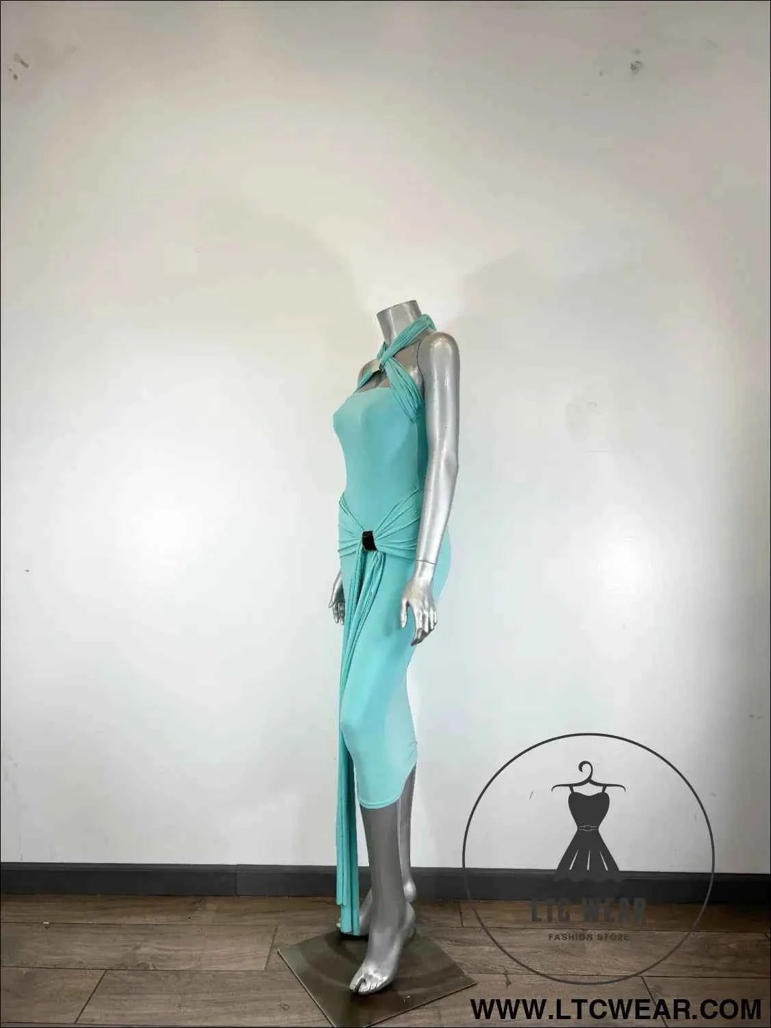 Halter-style Bodycon Midi Dress
