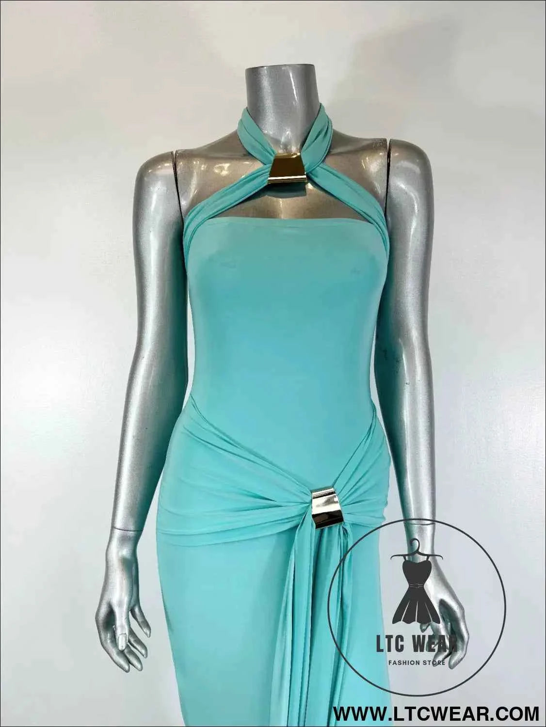 Halter-style Bodycon Midi Dress