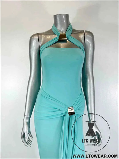 Halter-style Bodycon Midi Dress