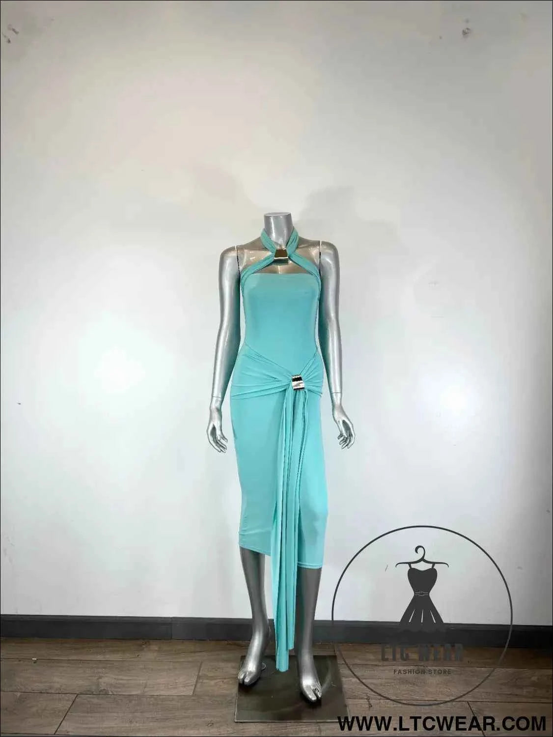 Halter-style Bodycon Midi Dress