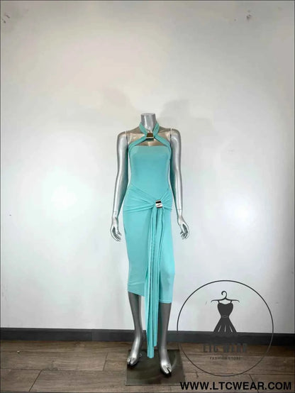 Halter-style Bodycon Midi Dress