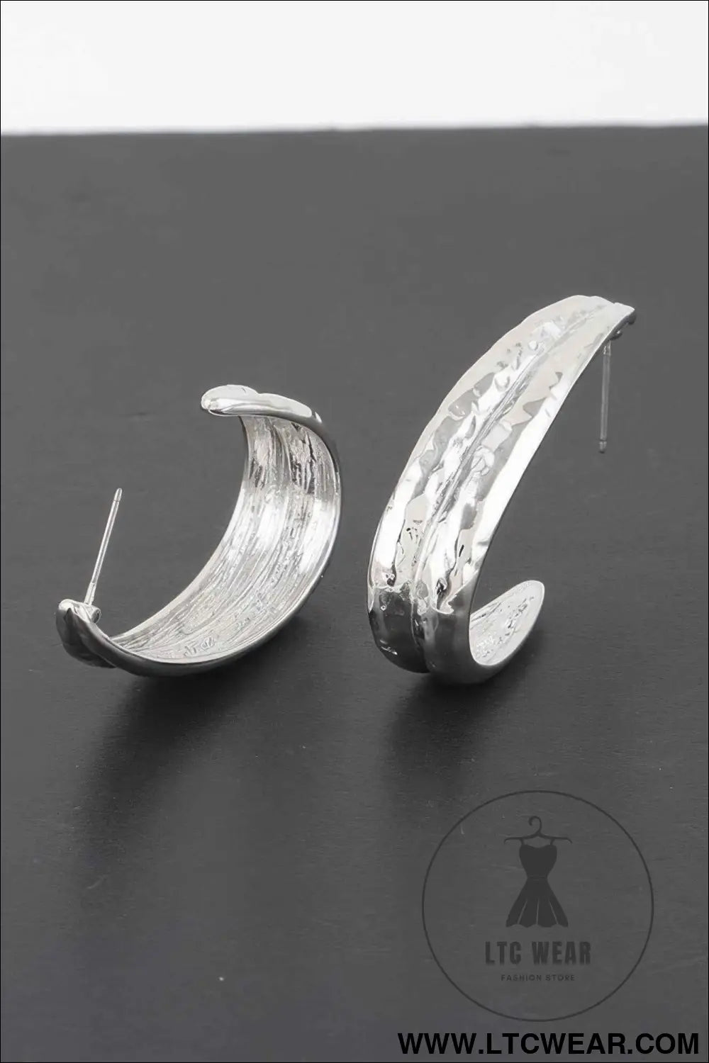 Hammered Abstract Leaf Earrings