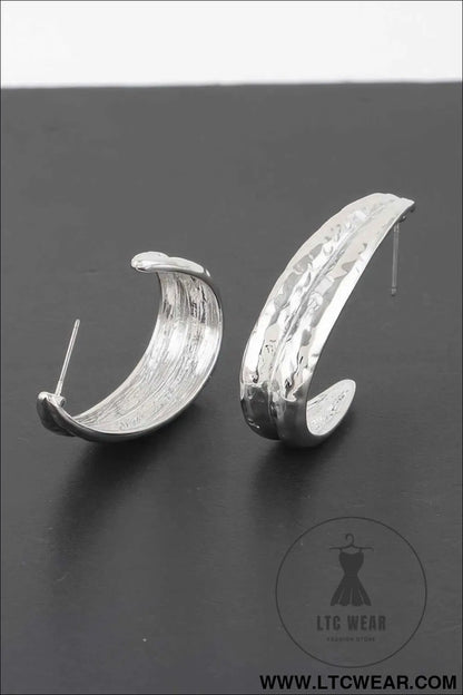 Hammered Abstract Leaf Earrings
