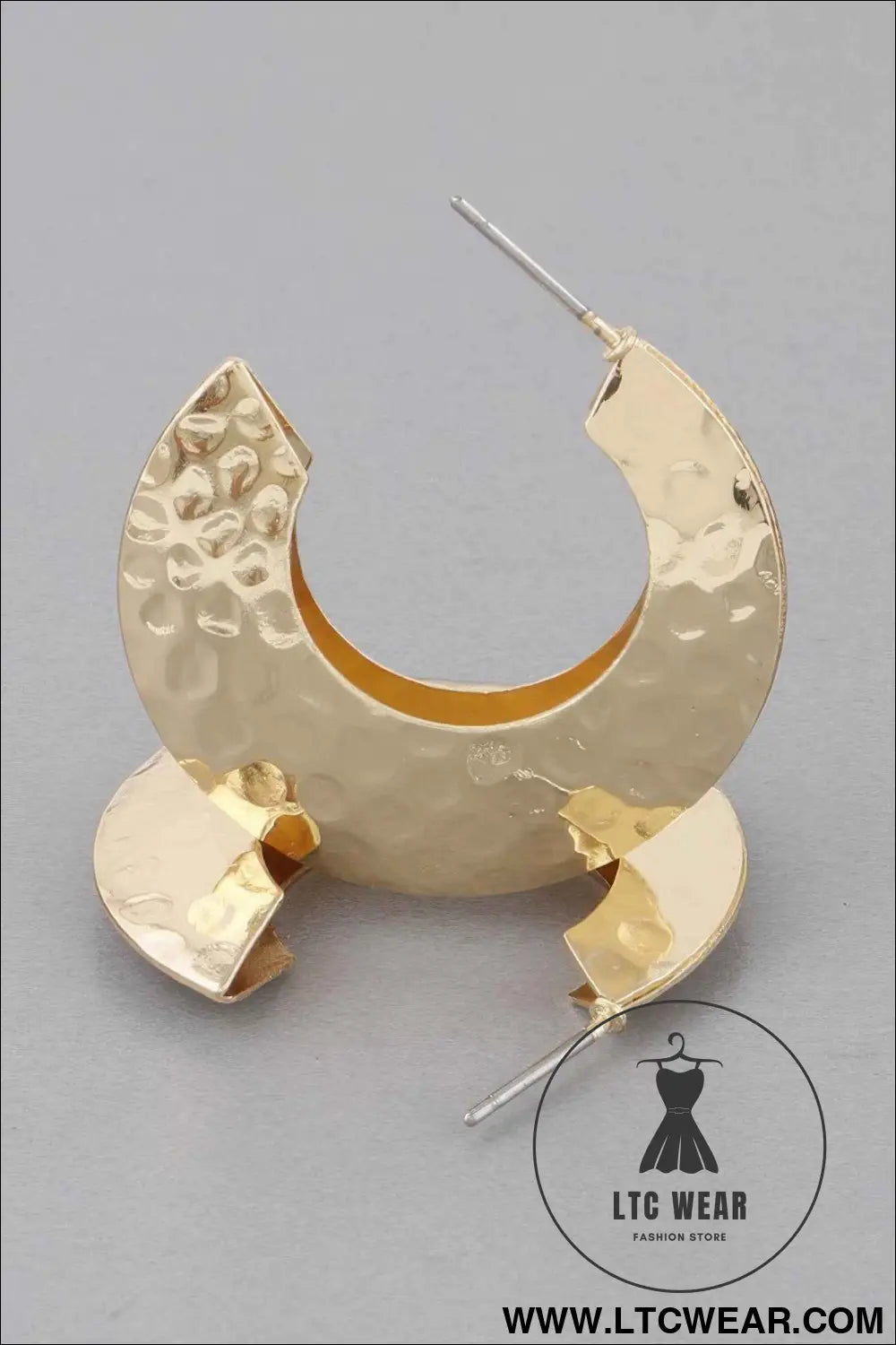 Hammered Concave Hoop Earrings