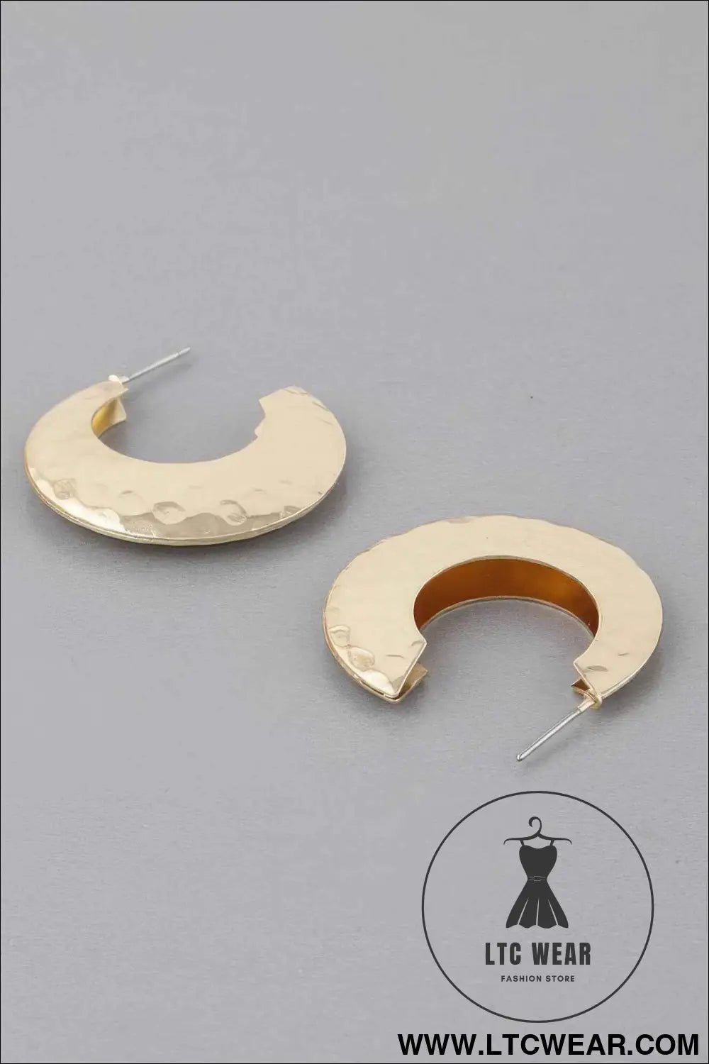 Hammered Concave Hoop Earrings