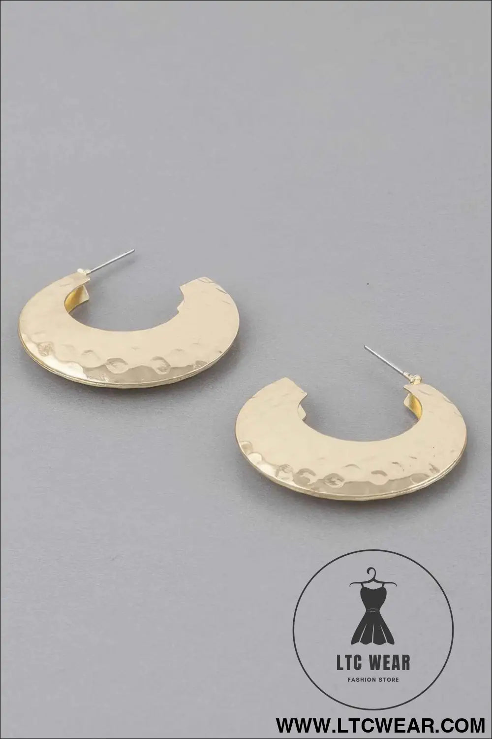 Hammered Concave Hoop Earrings