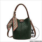 Handbag shoulder bag woven bucket bag