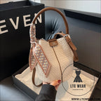 Handbag shoulder bag woven bucket bag
