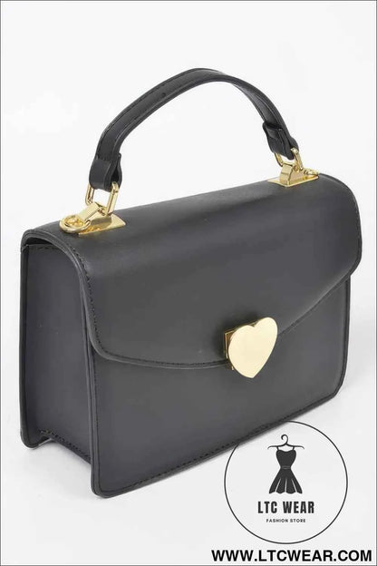 Heart Metal Clutch Handbag - Elegant Top Handle Design