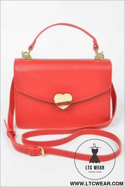 Heart Metal Clutch Handbag - Elegant Top Handle Design