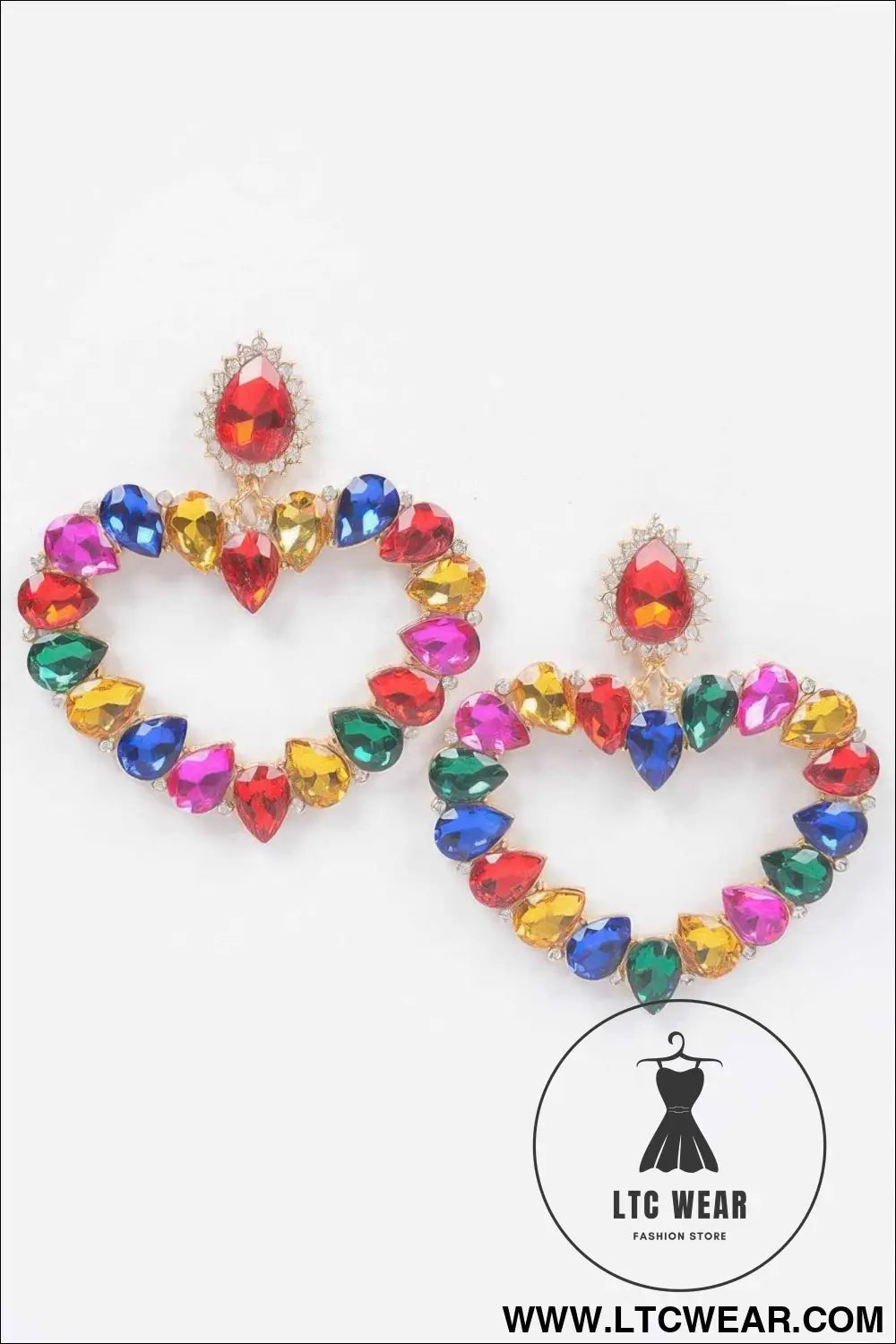 Heart Shape Stone Earrings