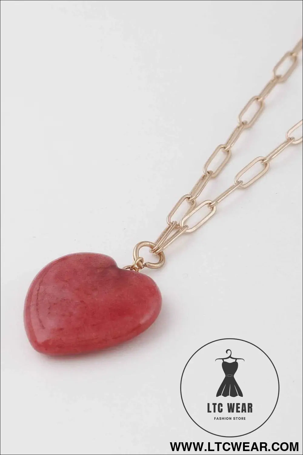 Heart Stone Chain Necklace