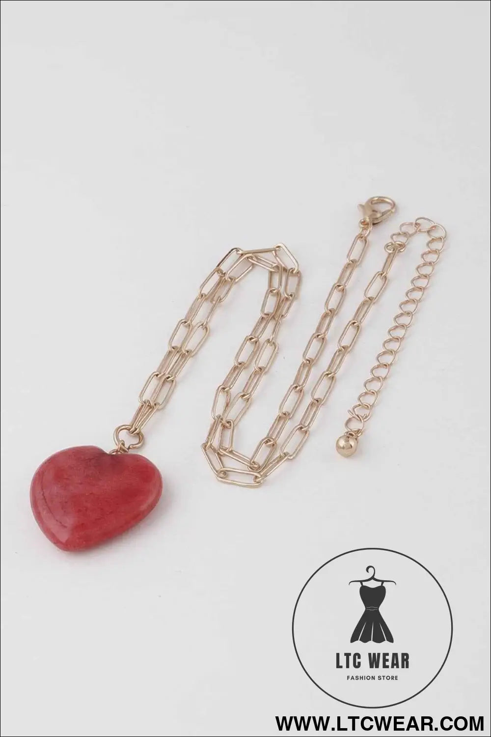 Heart Stone Chain Necklace