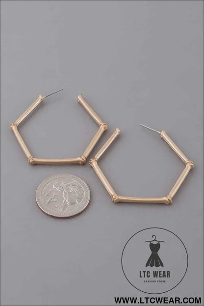 Hexagon Hoop Earrings