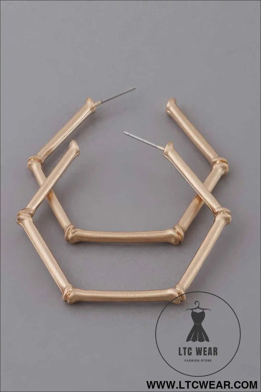 Hexagon Hoop Earrings