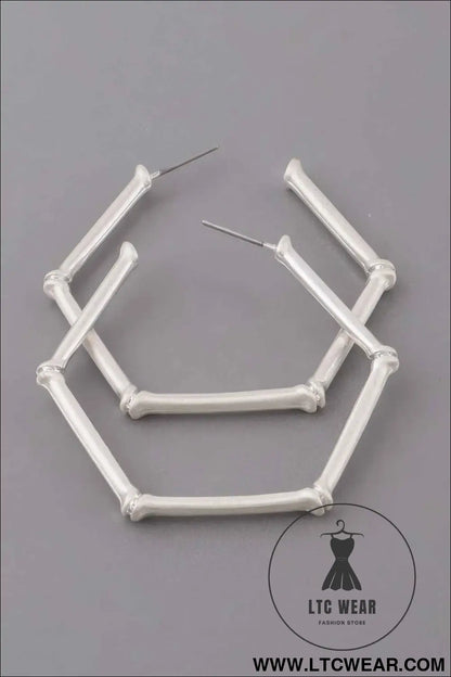 Hexagon Hoop Earrings