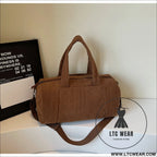 High-capacity new sports shoulder bag portable solid color crossbody with adjustable strap unisex corduroy messenger