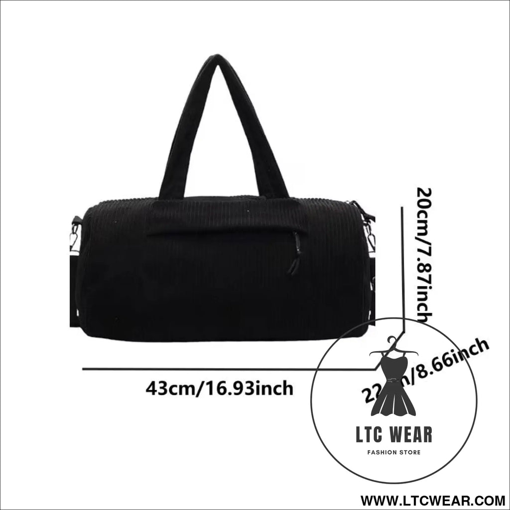 High-capacity new sports shoulder bag portable solid color crossbody with adjustable strap unisex corduroy messenger bag