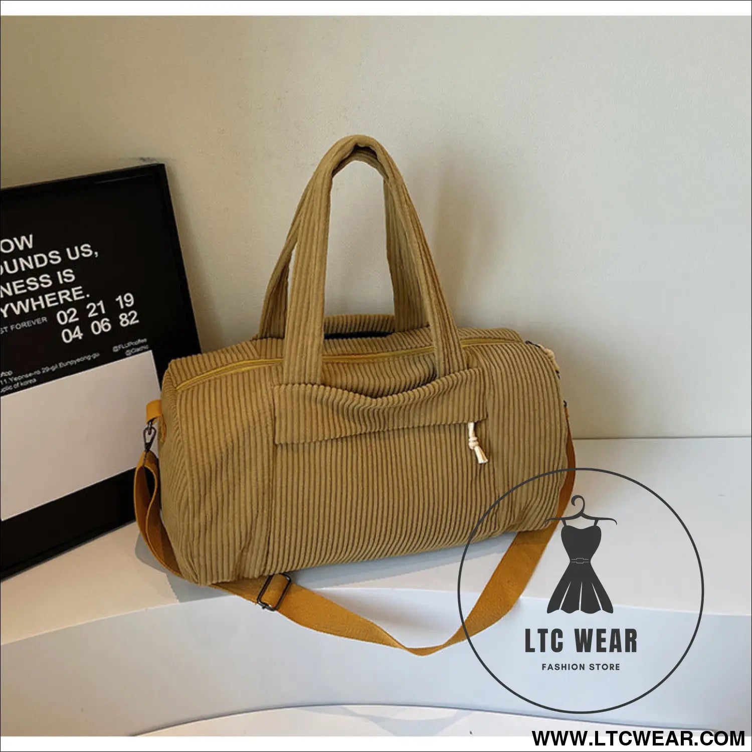 High-capacity new sports shoulder bag portable solid color crossbody with adjustable strap unisex corduroy messenger