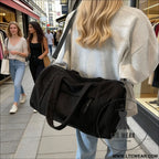 High-capacity new sports shoulder bag portable solid color crossbody with adjustable strap unisex corduroy messenger bag