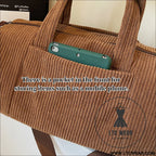 High-capacity new sports shoulder bag portable solid color crossbody with adjustable strap unisex corduroy messenger bag
