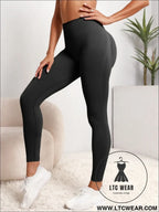 High waist butt lifting leggings for ultimate comfort - black / xs