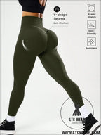 High-waisted tummy control peach ass leggings for women - 2 / l